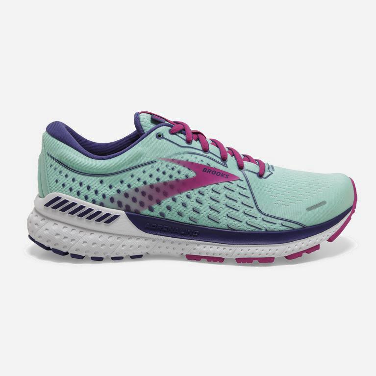 Brooks Adrenaline Gts 21 Womens Walking Shoes Ireland PaleTurquoise/Yucca/Navy Blue/Fuchsia (XVFN-36